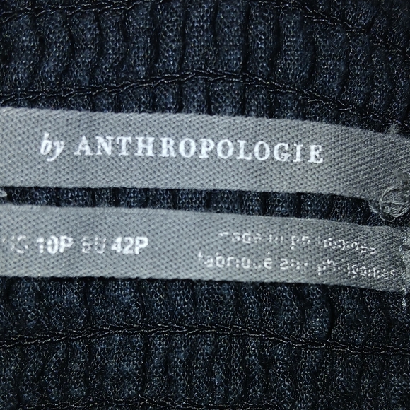 Anthropologie Black Strapless Dress with Button Detail - Picture 2 of 3